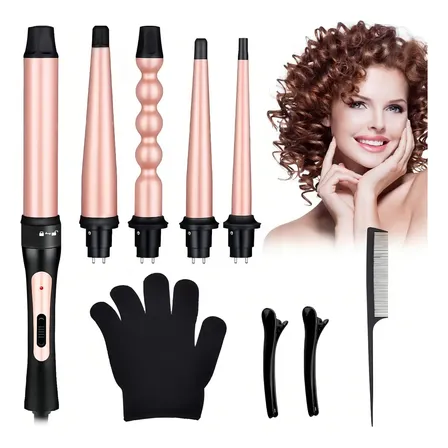 Rizadora Cabello 5 En 1 Intercambiable Cerámica Profesional Rizadora Cabello 5 En 1 Intercambiable Cerámica Profesional