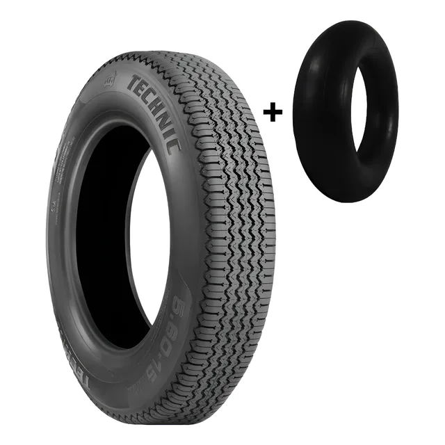 Jogo 1 Pneu 5.60-15 Technic E Câmara De Ar Fr-15 Tr-15