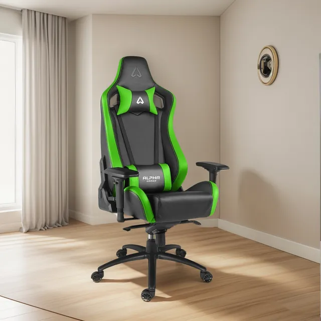 Cadeira Gamer Cilindro À Gás Apoio De Braço Preto E Verde
