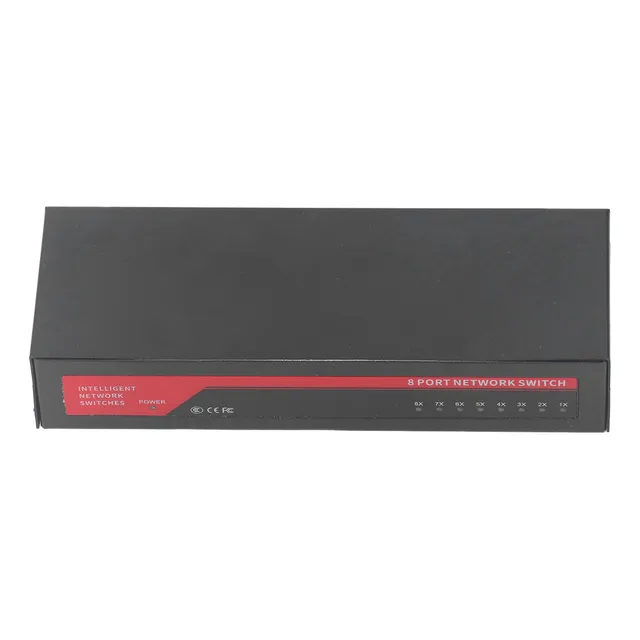 Pared Gigabit Poe De 8 Puertos, Metal Resistente, Sin Ventil