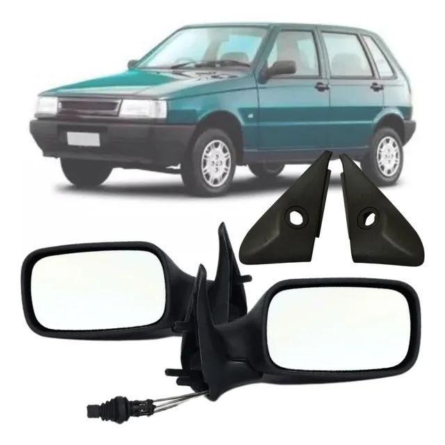 Par Retrovisor Fiat Uno 2001 2002 2003 2004 Acabamentos 4p