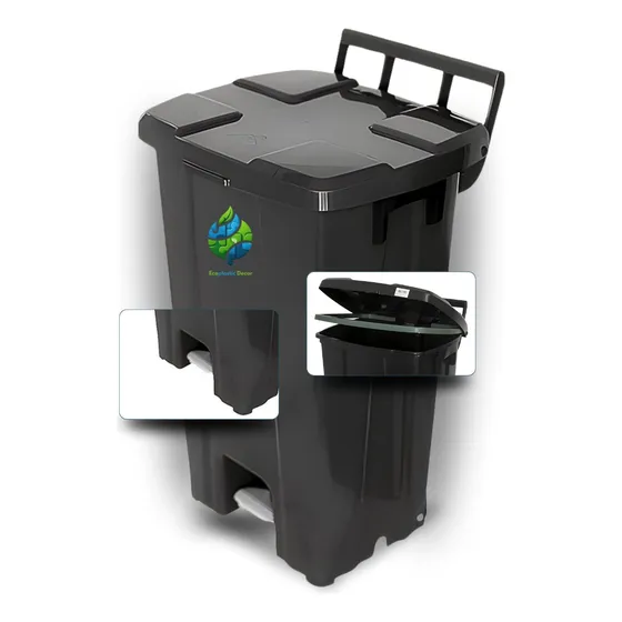Lixeira Multiuso Ecoplastic De 100l Preta Tampa E Pedal