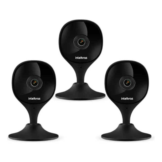 Kit 3 Câmera Wi-fi Inteligente Full Hd Imx C Black Intelbras