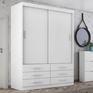 Guarda Roupa Solteiro Capri 2 Portas Correr 6 Gav Cor Branco Guarda Roupa Solteiro Capri 2 Portas Correr 6 Gav Cor Branco