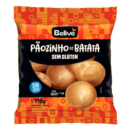 Pãozinho de Batata Belive Sem Glúten, Leite e Lactose 198 g