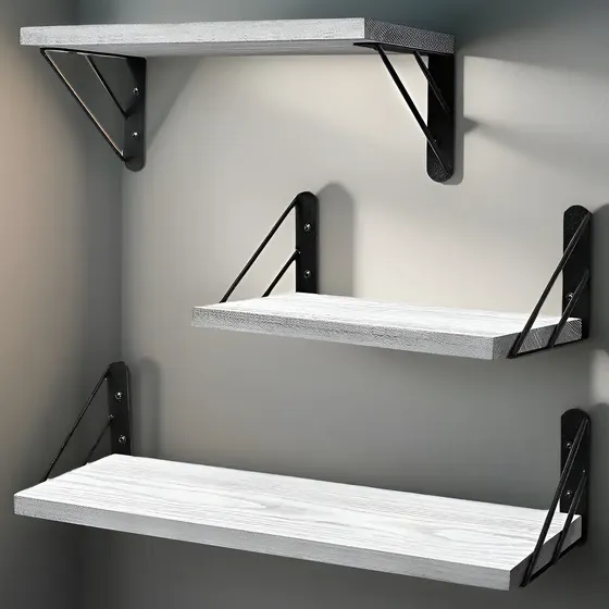 Repisas Flotantes De Madera Multipropósito Kit X3 Colores Color Gris | Cuotas sin interés