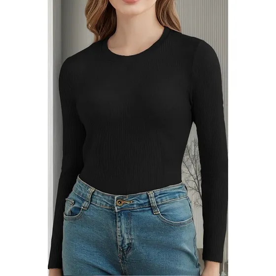 Remera Térmica Afelpada Super Elastizada De Dama Manga Larga