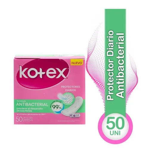 Protectores Diarios Femenino Antibacterial 50 Und Kotex