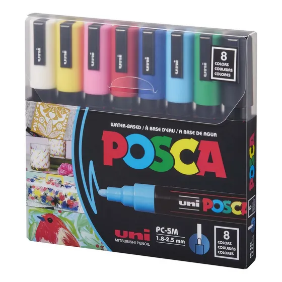 Marcadores Posca 5m Set 8 Colores Basicos