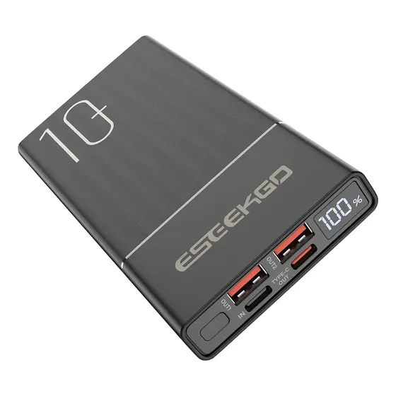 Power Bank Eseekgo 10000mAh 20W Rápida 4 Puertos USB USB-C Negro | Cuotas sin interés