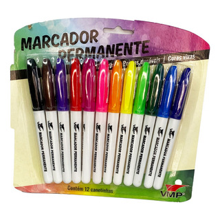 Marcador Permanente 12 Cores CanetĂŁo Colorido Caneta Marcado Marcador Permanente 12 Cores CanetĂŁo Colorido Caneta Marcado
