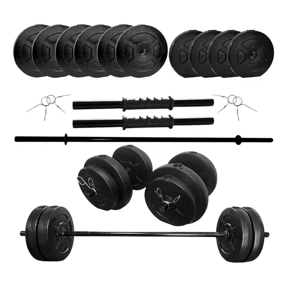 Kit De Pesas Sonnos Barras  Mancuernas 40 Kg De Discos