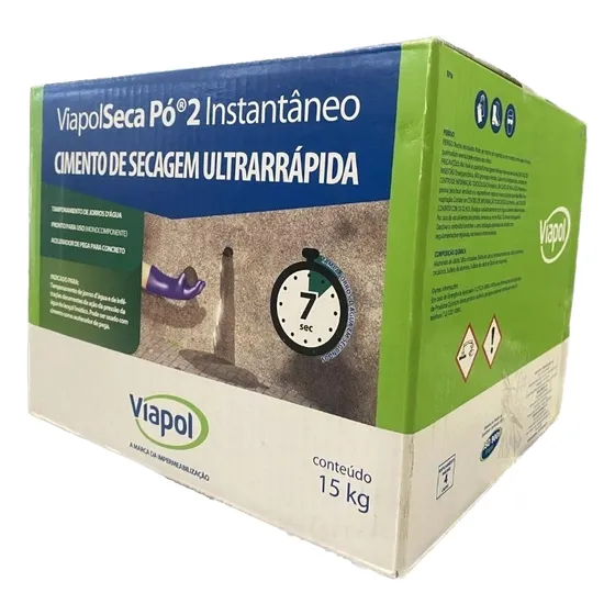 Cimento De Pega Ultra Rápida Tamponamento Pó 2 15kg Viaplus