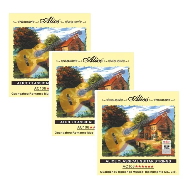 3 Juegos Completos Cuerdas Guitarra Acustica Clasica Alice