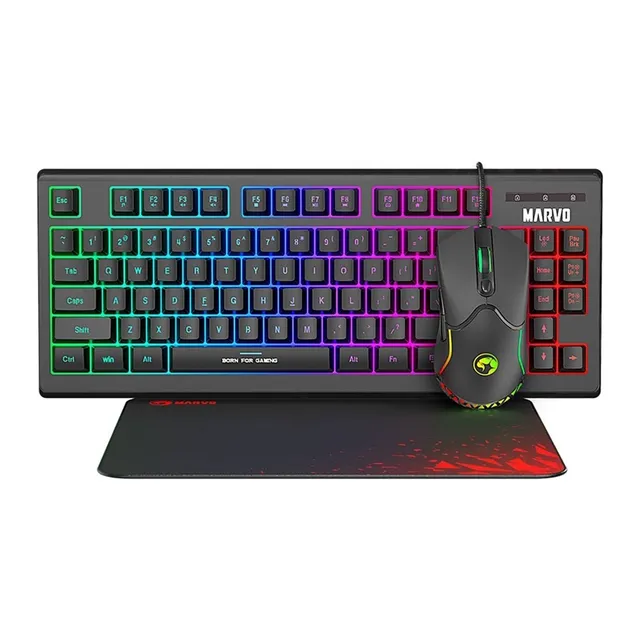 Combo Gaming 3 En 1  Mouse + Mousepad + Teclado Pc Español 