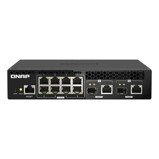 Switch Ethernet Rj45 Qnap Qsw-m2108r-2c De 10 Puertos -negro
