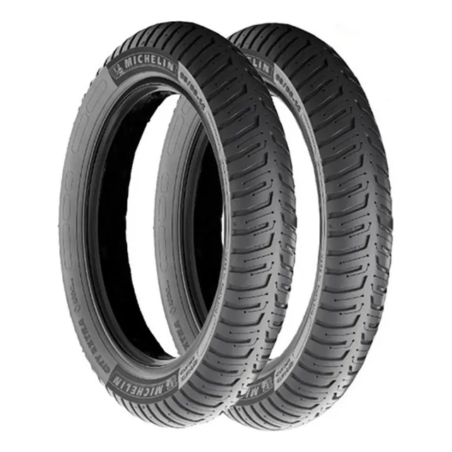 Par Pneu Michelin City Extra 80/100-18 + 90/90-18 Sem Câmara