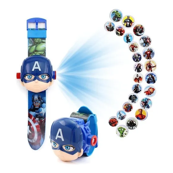 Reloj Infantil Digital Con Proyector De Imágenes Marvel