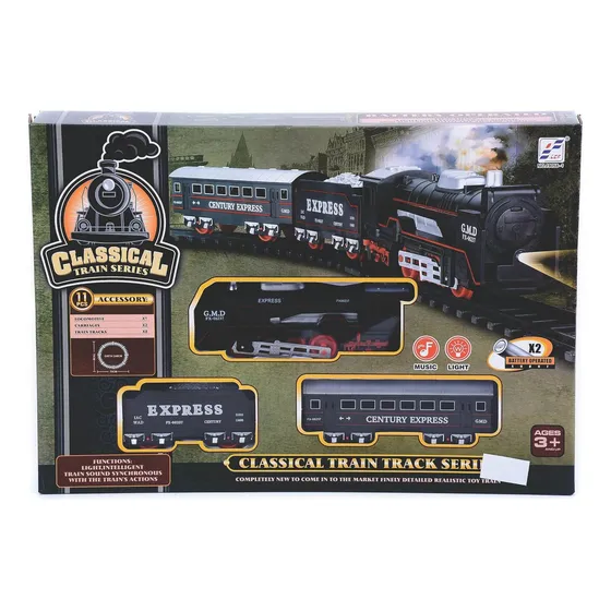 Pista Tren Classical Pilas Caja Color Negro