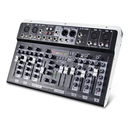 Mesa De Som Morefandcs 8 Canais Usb/cd Com Efeitos 12v