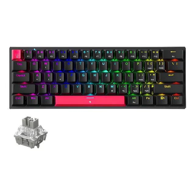 Teclado Mecánico 60% Gamer Machenike K500-M61 RGB Interruptores Magnéticos Negro - Inglés US