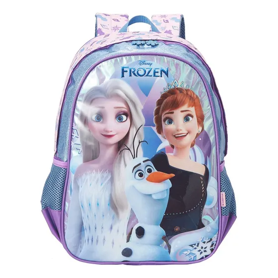 Mochila Escolar Menina Disney Frozen Holográfico Xeryus