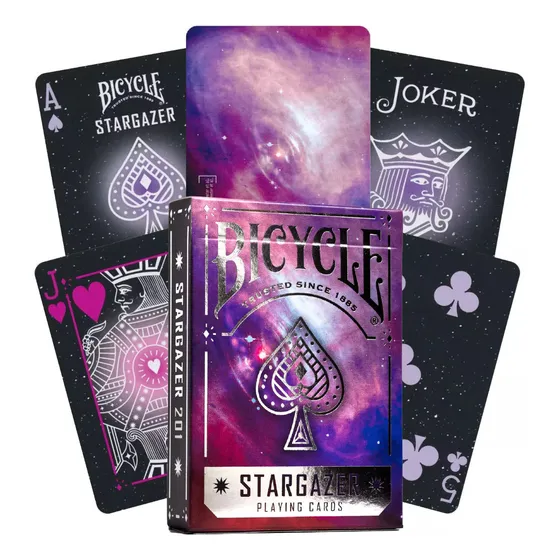 Cartas Bicycle Stargazer 201 Barajas Profesional Cardistry Reverso Lila Idioma Inglés