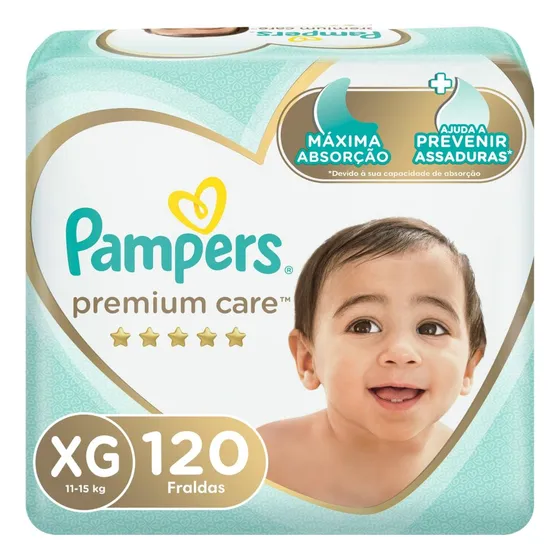 Fralda Pampers Premium Care Topíssima Xg Com 120un