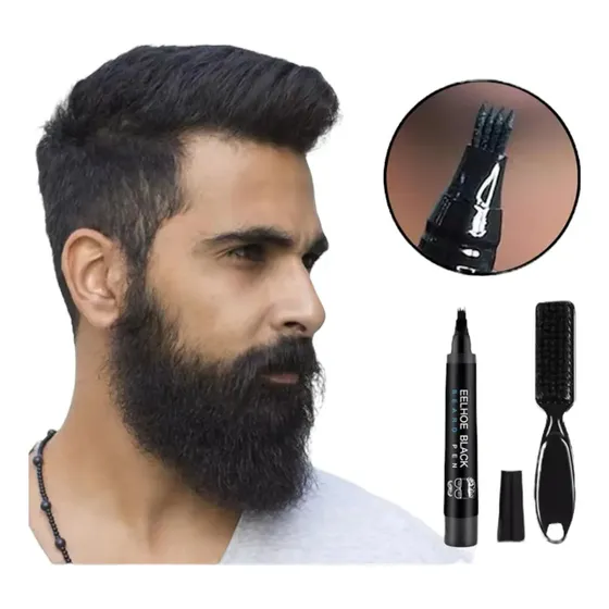 Set Lapiz Marcador Para Rellenar Barba, Lápiz Y Cepillo