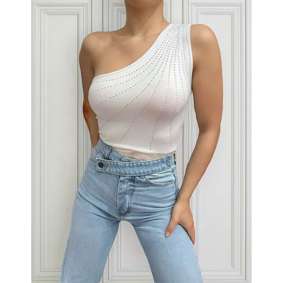 Top Body Merry - Un Hombro - Strass