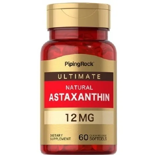 Astaxantina 12 Mg X 60 Caps. - Pipingrock 100% Natural Usa Sabor Neutro