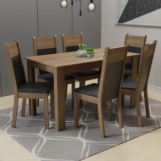 Sala Jantar Medelin Madesa Mesa Tampo Madeira 6 Cadeiras Rsp Cor Rustic/preto/sint Preto Mdja0600177kpt Sala Jantar Medelin Madesa Mesa Tampo Madeira 6 Cadeiras Rsp Cor Rustic/preto/sint Preto Mdja0600177kpt