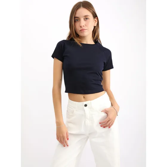 Polo Para Mujer Dvk Crop Basic Tee Azl