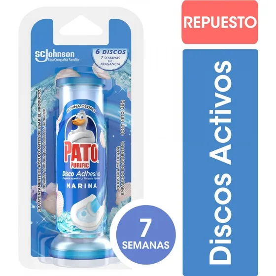 Repuesto Discos Adhesivos Pato Purific Marina 6 Unidades