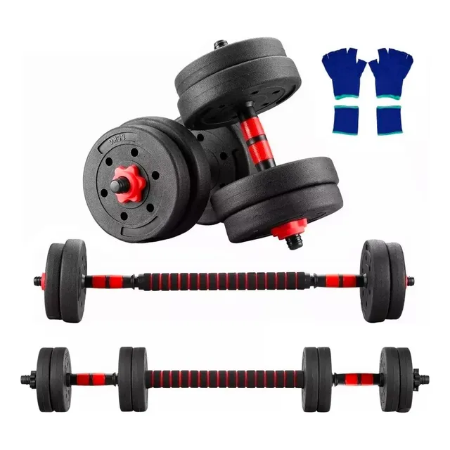 Foünd Sports Mr-15 Mancuernas Pesas ajustables 3 en 1 15kg Plástico Circular Color Rojo