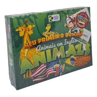 Brinquedo DominĂł Animais InglĂȘs 28 Peças Mdf Paper Toy Brinquedo DominĂł Animais InglĂȘs 28 Peças Mdf Paper Toy