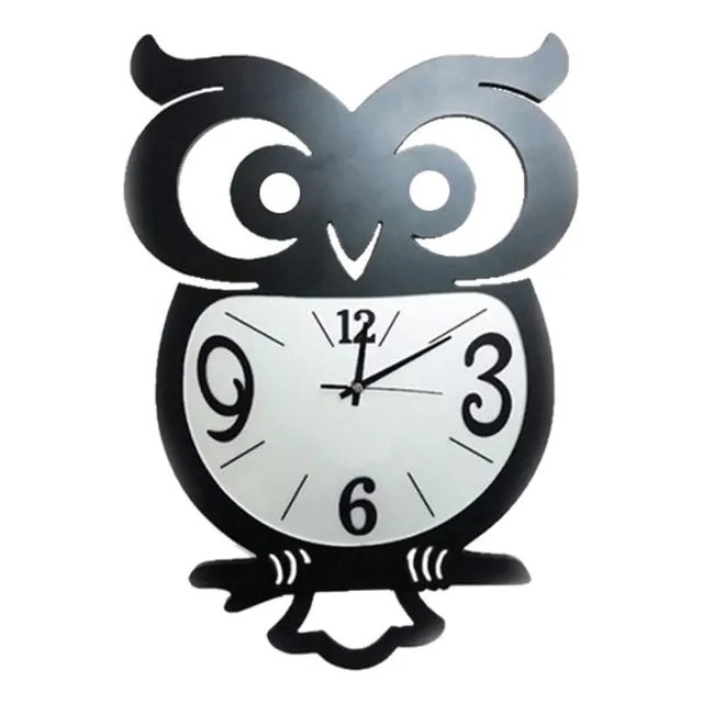 Reloj Pared Diseño Buho Para Decoracion Hierro Forjado Sala