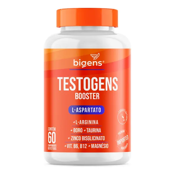 Testogens Booster | L-aspartato Más L-arginina + Boro + Taurina + Zinc + Vit. B6 Y B12 + Mag. | 60 Tabletas | Bigens