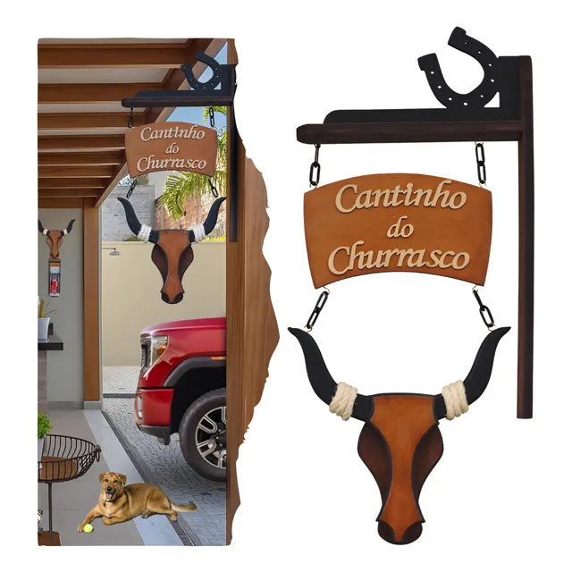 Quadro Decorativo Rustico Ferradura Churrasco.