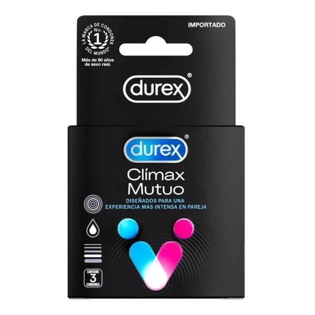 Durex Clímax Mutuo Caja 6x3 total 18 Condones De Látex Con Benzocaína