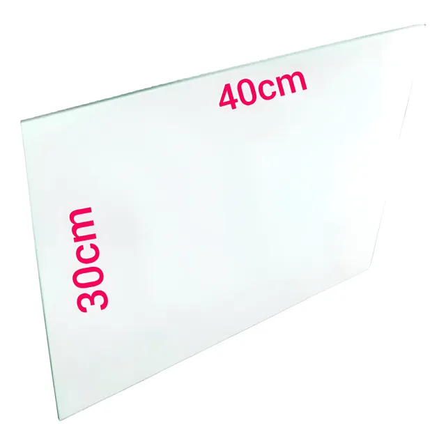 1 Vidro Modulado 30x40 Temperado 4mm Incolor Para Balcão.