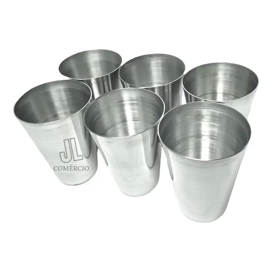 6 Copos De Alumínio Caneca Cerveja 400ml Festa Bar Promoção