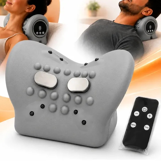 Apoio Cervical Massageador Elétrico Com Controle E Calor