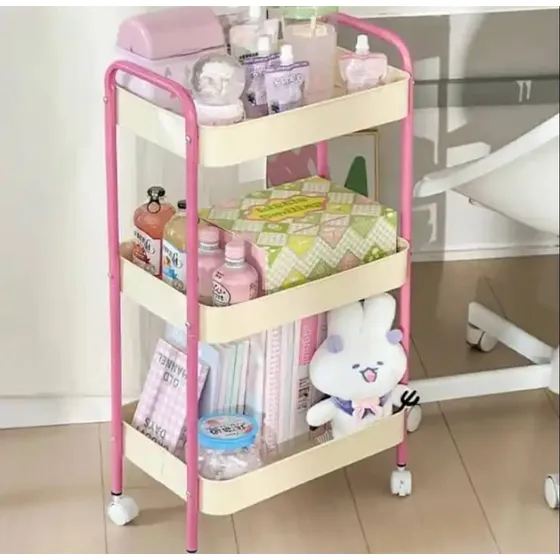 Carrito Almacenamiento 3 Niveles Metálico Resistente Cocina