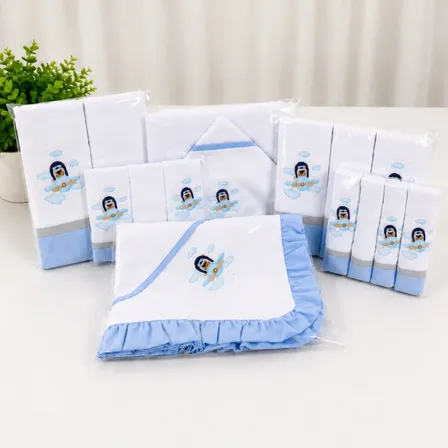 Saída Maternidade Menina Rosa 15 Peças Algodão Roupa De Bebê Azul Recem Nascido-6m