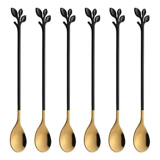 Ansaw Juego Cucharadita Hoja Mango Largo 6 Cucharilla