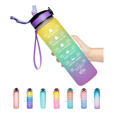 Botella De Agua Motivacional Botella Termo Deportiva 1 Litro Color Violeta Botella De Agua Motivacional Botella Termo Deportiva 1 Litro Color Violeta