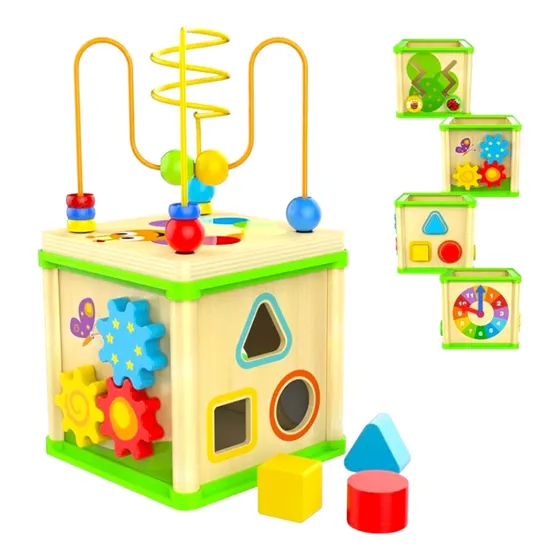 Cubo Inteligente Madera Laberinto, Bebés Y Niños Montessori 