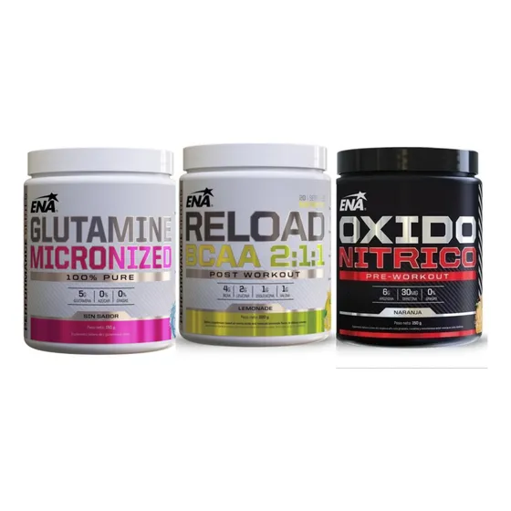 Glutamina+ Reload + Oxido Nitrico Recuperacion Y Energia Ena