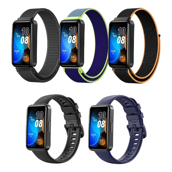 5 Pzs Correa Extensible Nylon + Silicon Para Huawei Band 8 Ancho De La Correa 23 Cm Color 5 Colores